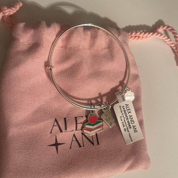 Alex and Ani Best Teacher Ever Charm Bangle Bracelet - Picture 2 of 3
